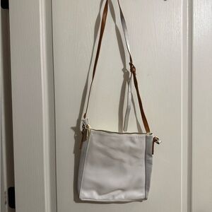 Charming Charlie White and Tan Crossbody Bag